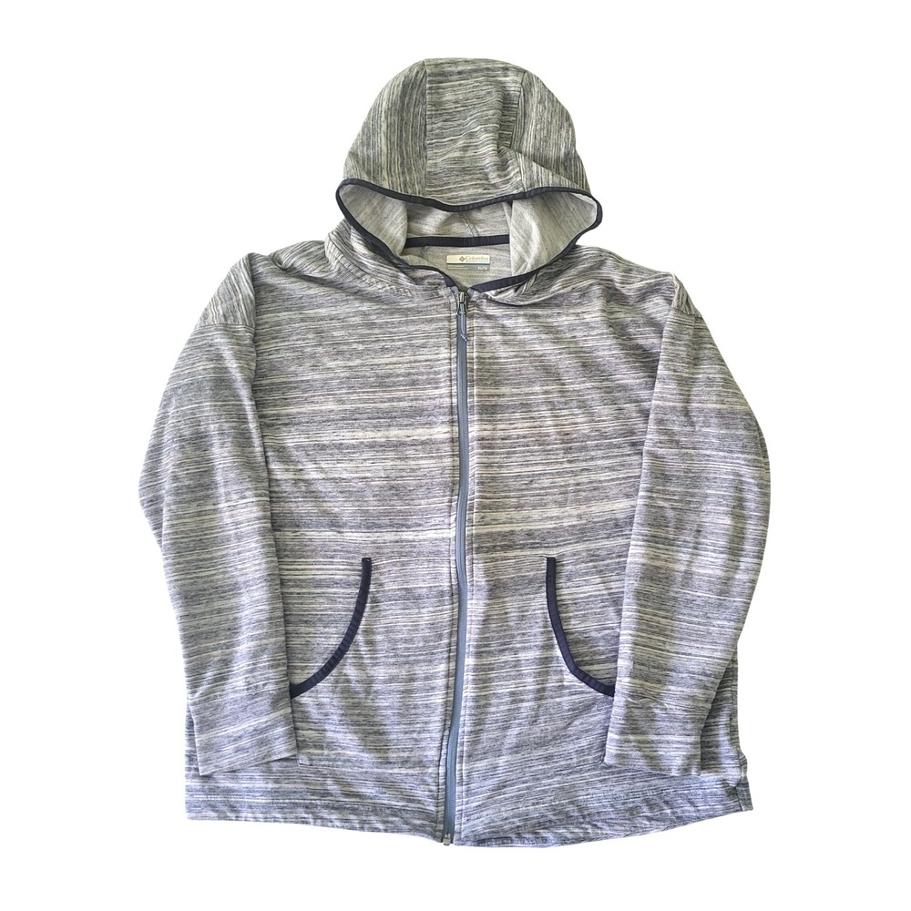 Columbia Womens XL Lightweight Sweatshirt Jacket Pockets Hood Full Zip